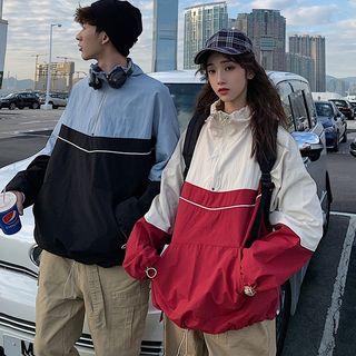 Couple Matching Mock-neck Two-tone Sweatshirt