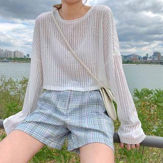 Long Sleeve Cropped Cover-up