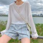 Long Sleeve Cropped Cover-up