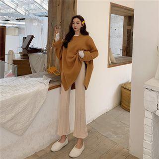 Cropped Boot-cut Knit Pants