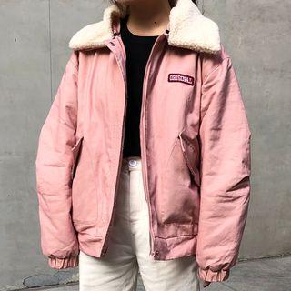 Detachable Lambswool Collar Padded Jacket