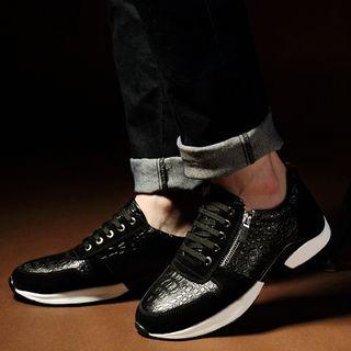Croc-grain Sneakers
