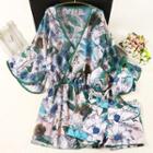 Set: Floral Bikini Top + Shorts + Cover Up