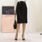 Tall Size Zip-back Textured Pencil Skirt