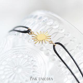 Alloy Sun Choker Black & Gold - One Size