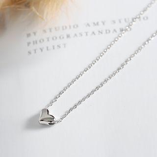 925 Sterling Silver Polished Heart Pendant Necklace Necklace - Heart - One Size