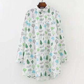 Tree Print Long Shirt