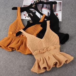 Knitted Peplum Camisole Top
