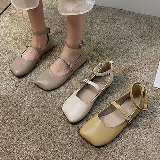 Square-toe Double Strap Sandals