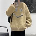 Smiley Patch Fleece Sweatshirt
