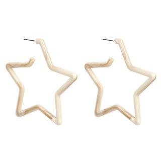 Star Earrings Beige - One Size