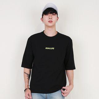 Reallife Printed Elbow-sleeve T-shirt