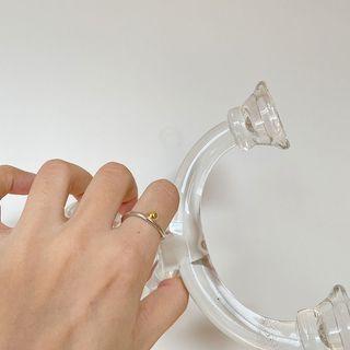 Sterling Silver Open Ring Silver & Gold - Size 15