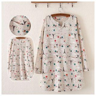 Print Linen-blend Tunic