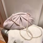 Faux Pearl Shirred Crossbody Bag