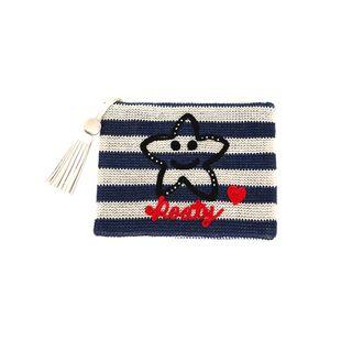 Appliqu  Zipped Clutch