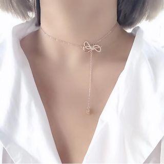 Bow Pendant Necklace As Shown In Figure - One Size