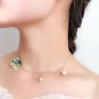 Freshwater Pearl Flower Pendant Necklace Light Green - One Size
