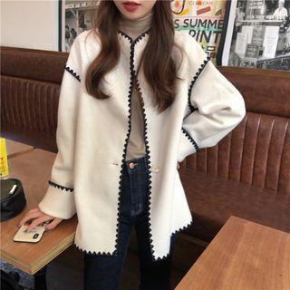 Open Front Ruffle-trim Coat