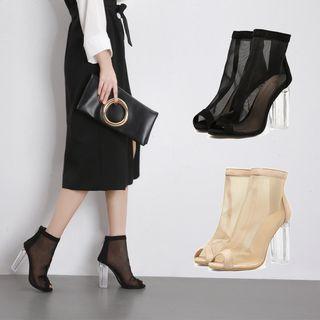 Mesh High-heel Sandals
