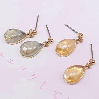 Gold Leaf Resin Drop Earring