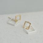Alloy Interlocking Square Dangle Earring 1 Pair - As Shown In Figure - One Size