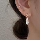 Rhinestone Sterling Silver Drop Earring 1 Pair - Water Drop - Gold - One Size