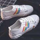 Rainbow-detail Canvas Sneakers