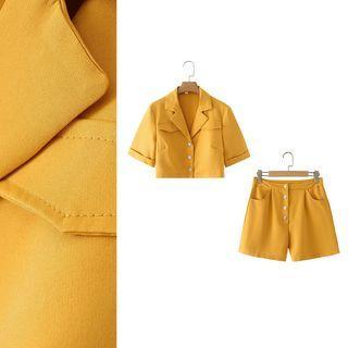 Set: Short Sleeve Cargo Shirt + A-line Shorts