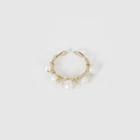 Faux-pearl Wirework Ring Gold - One Size
