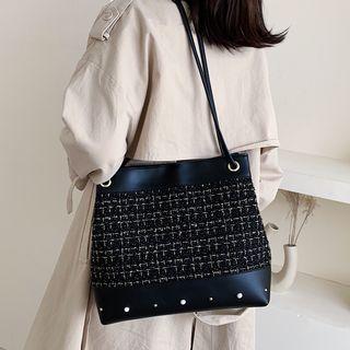 Tweed Panel Tote Bag