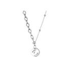 Disc Pendant Alloy Necklace Necklace - Pendant & Necklace - Disc - Silver - One Size