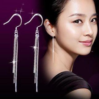 Tassel Alloy Earring 1 Pair - Silver - One Size