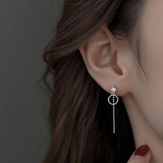 Hoop Drop Earring 1 Pair - Earring - Silver - One Size