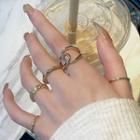 Set Of 5: Alloy Ring Set Of 5 - Gold - One Size