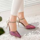 Glittered Pointy-toe High-heel Pumps