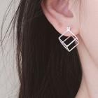 925 Sterling Silver Cube Earring 1 Pair - As Shown In Figure - One Size