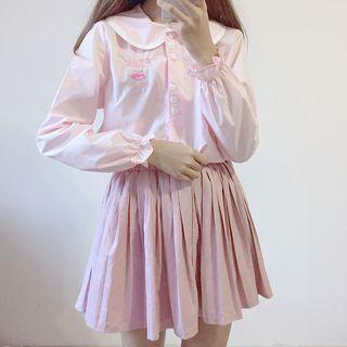 Peach Embroidered Blouse