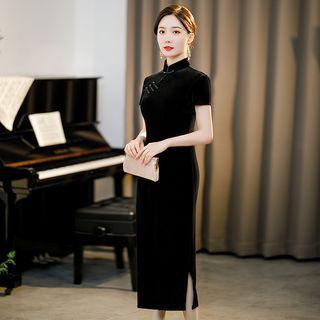 Short-sleeve Velvet Qipao (various Designs)