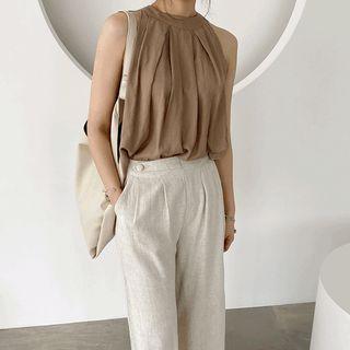 Halter Pleated Blouse