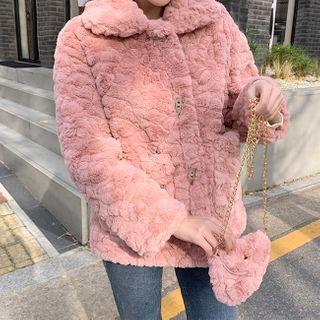 Set: Faux-fur Jacket + Crossbody Bag