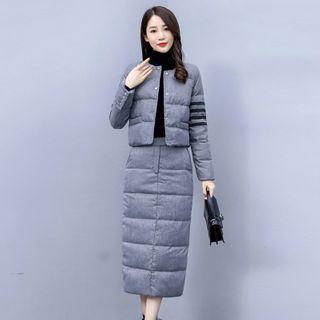 Set: Padded Jacket + Midi Skirt