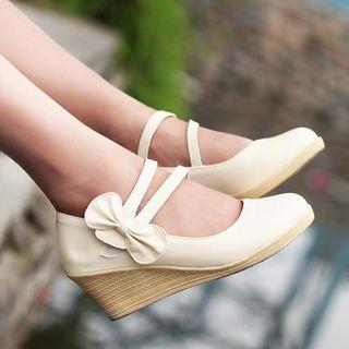 Double Strap Wedge Pumps