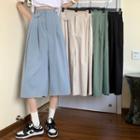 High Waist Wide Leg Cropped Dress Pants