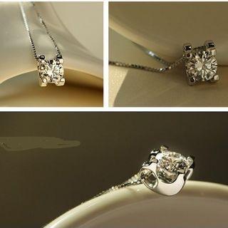 Rhinestone Pendant Necklace Zircon Pendant - One Size