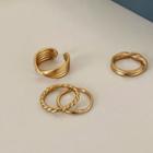 Twist Ring Set (4 Pcs) Gold - One Size