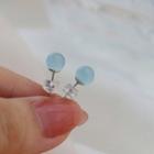 Faux Crystal Bead Earring 1 Pair - Light Blue - One Size