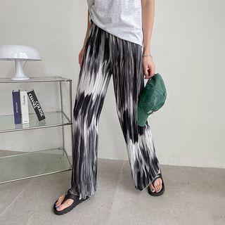 Dyed Crystal-pleat Pants