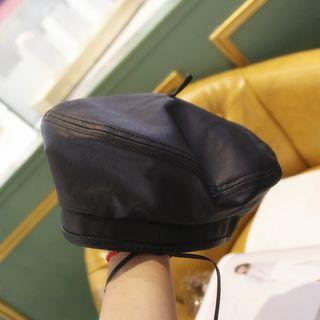 Plain Beret Hat Black - M