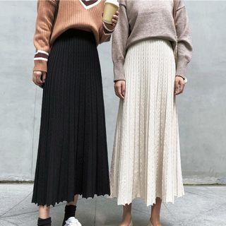 Plain A-line Pleated Skirt